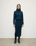 Cashmere Bottle Green Midi Skirt