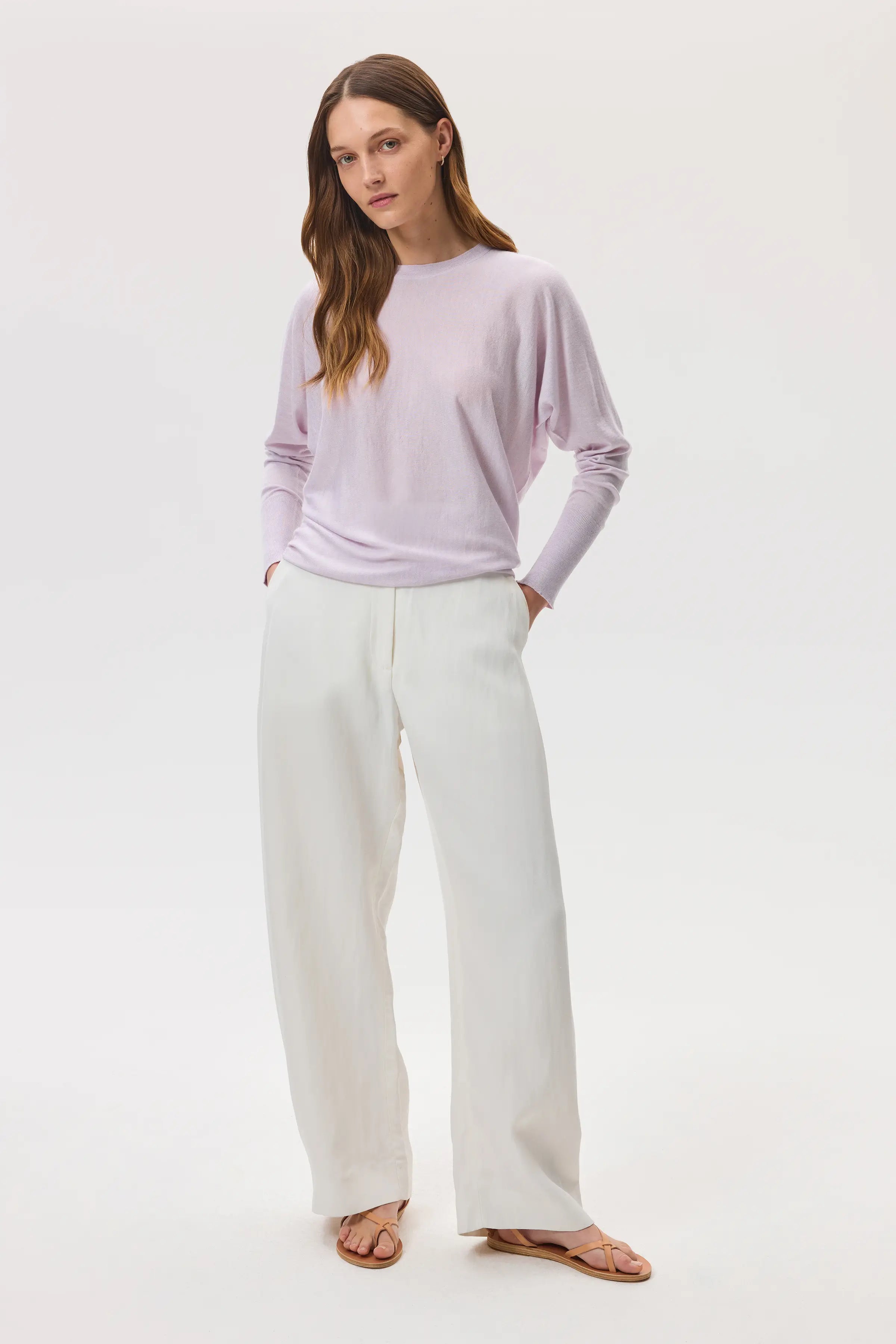 Cashmere Silk Light Purple Batwing Jumper