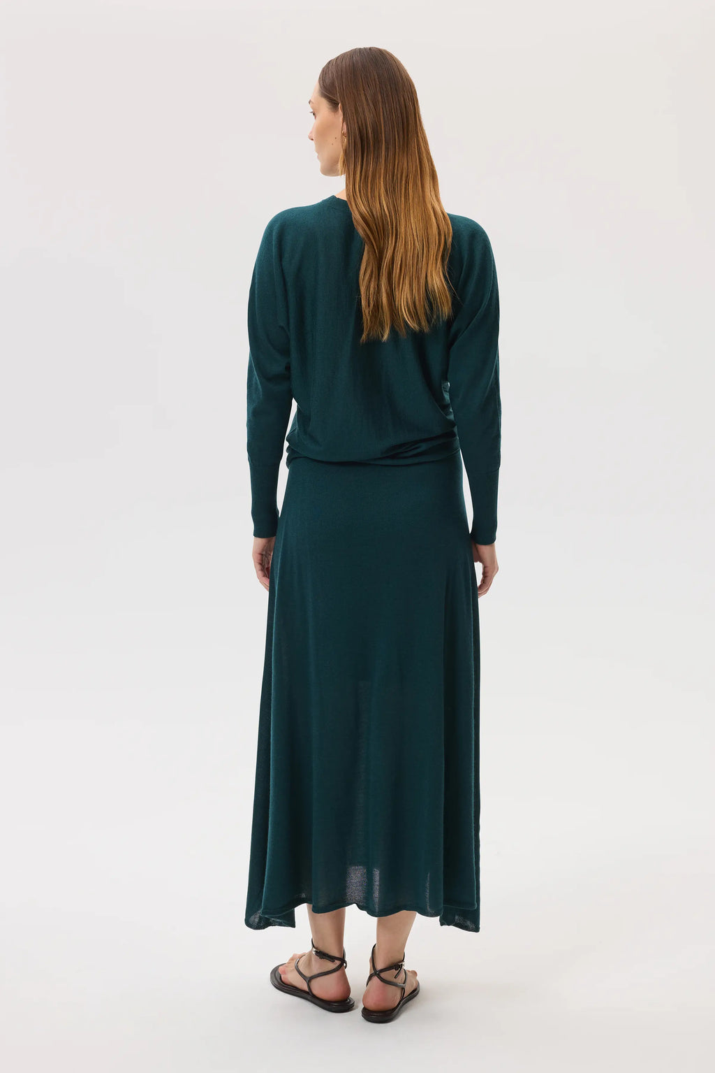 Cashmere Silk A-Line Green Skirt