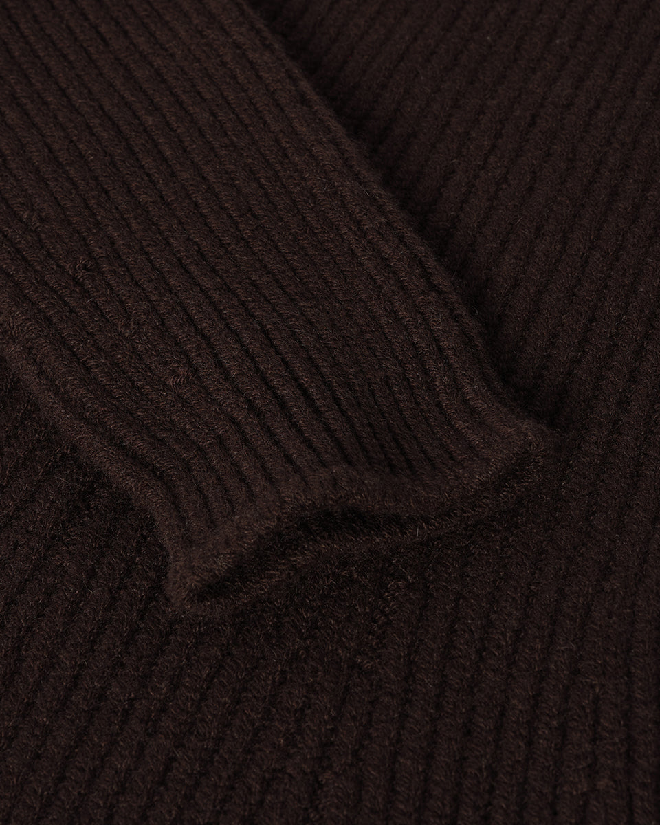 Cashmere Dark Brown Midi Dress