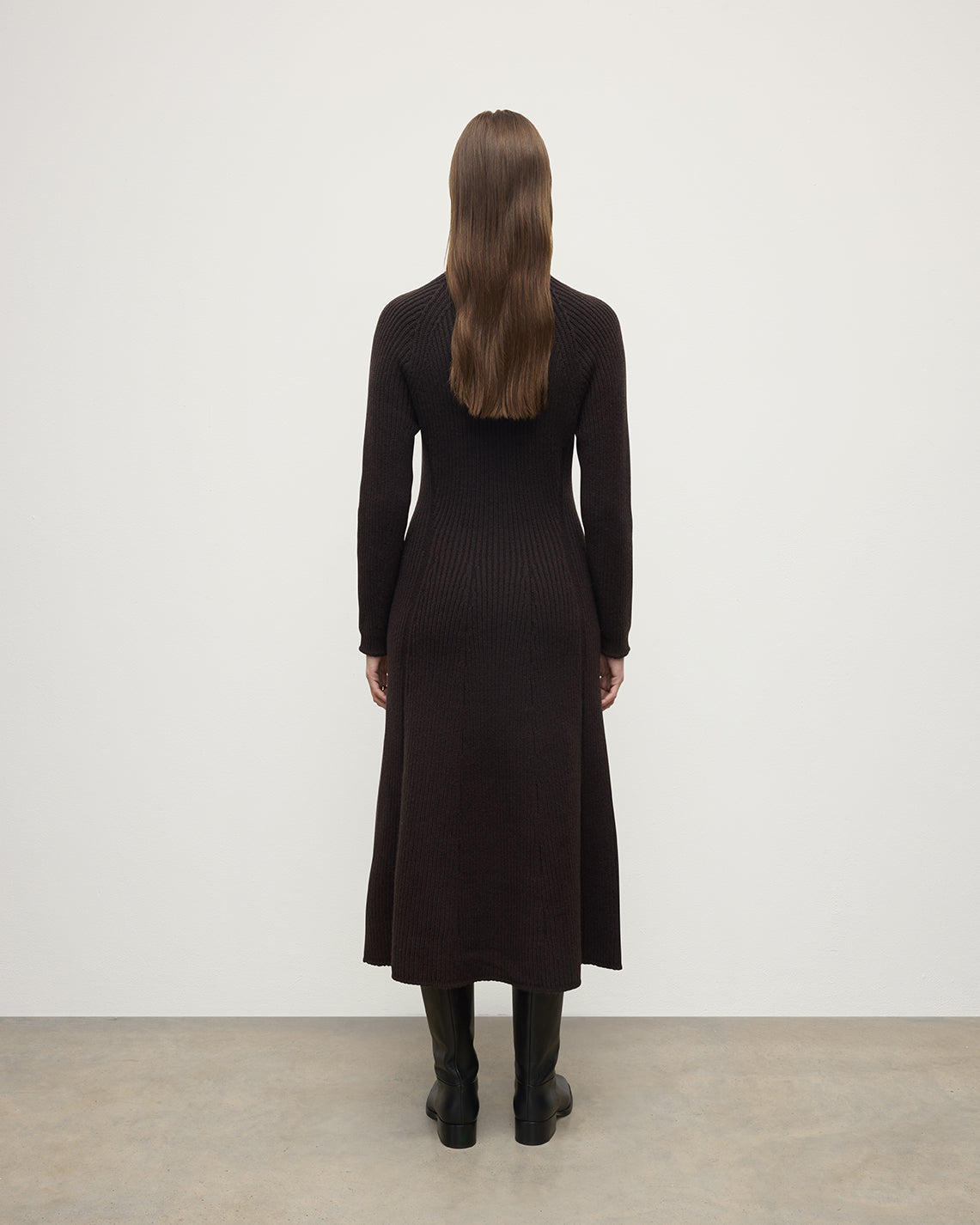 Cashmere Dark Brown Midi Dress