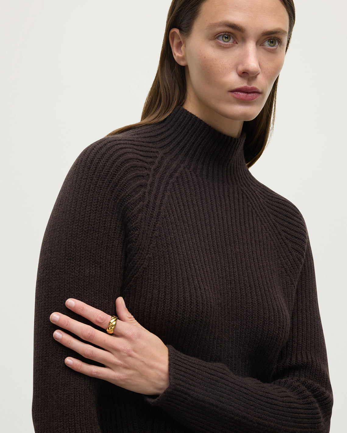 Cashmere Dark Brown Midi Dress