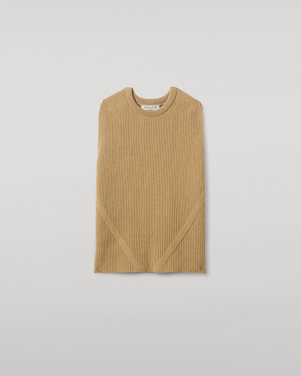 Sleeveless Camel Cashmere Tank Top