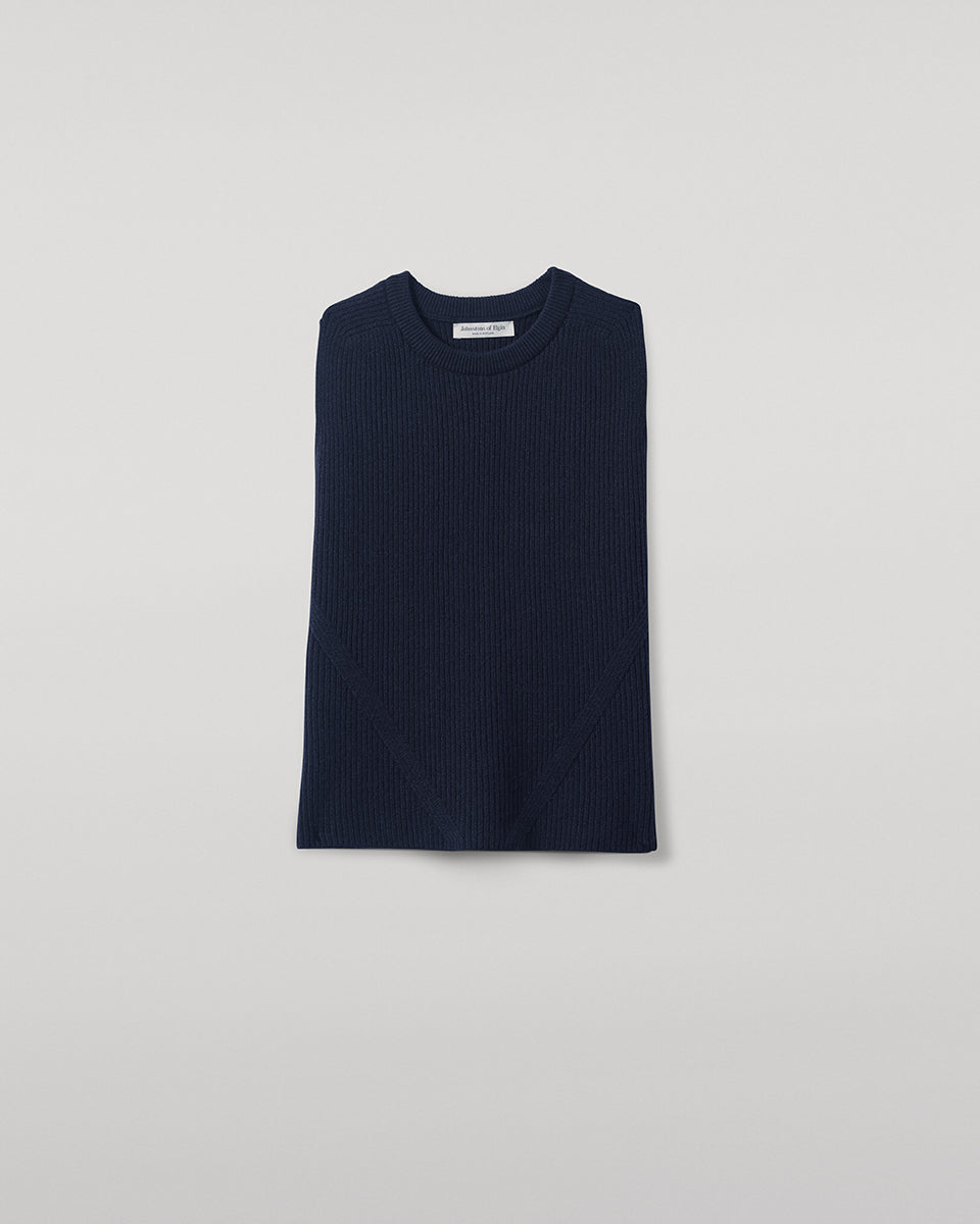 Sleeveless Dark Navy Cashmere Tank Top