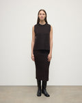Sleeveless Dark Brown Cashmere Tank Top