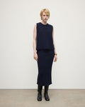 Sleeveless Dark Navy Cashmere Tank Top