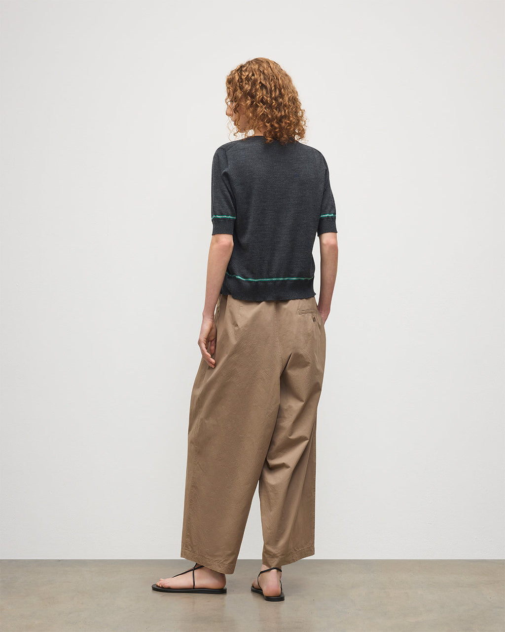 Brae Dark Grey Merino Short Sleeve Cardigan