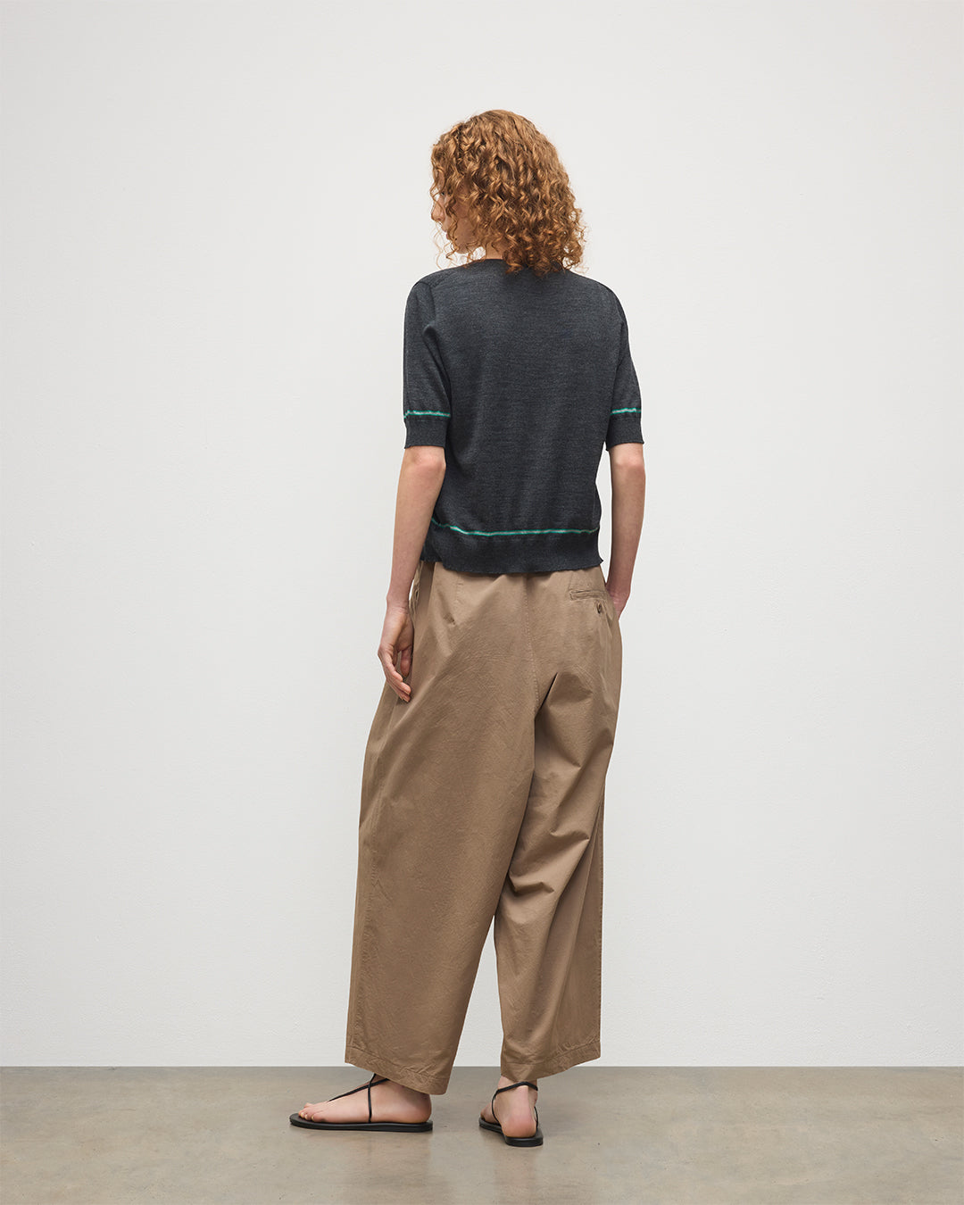 Brae Dark Grey Merino Short Sleeve Cardigan