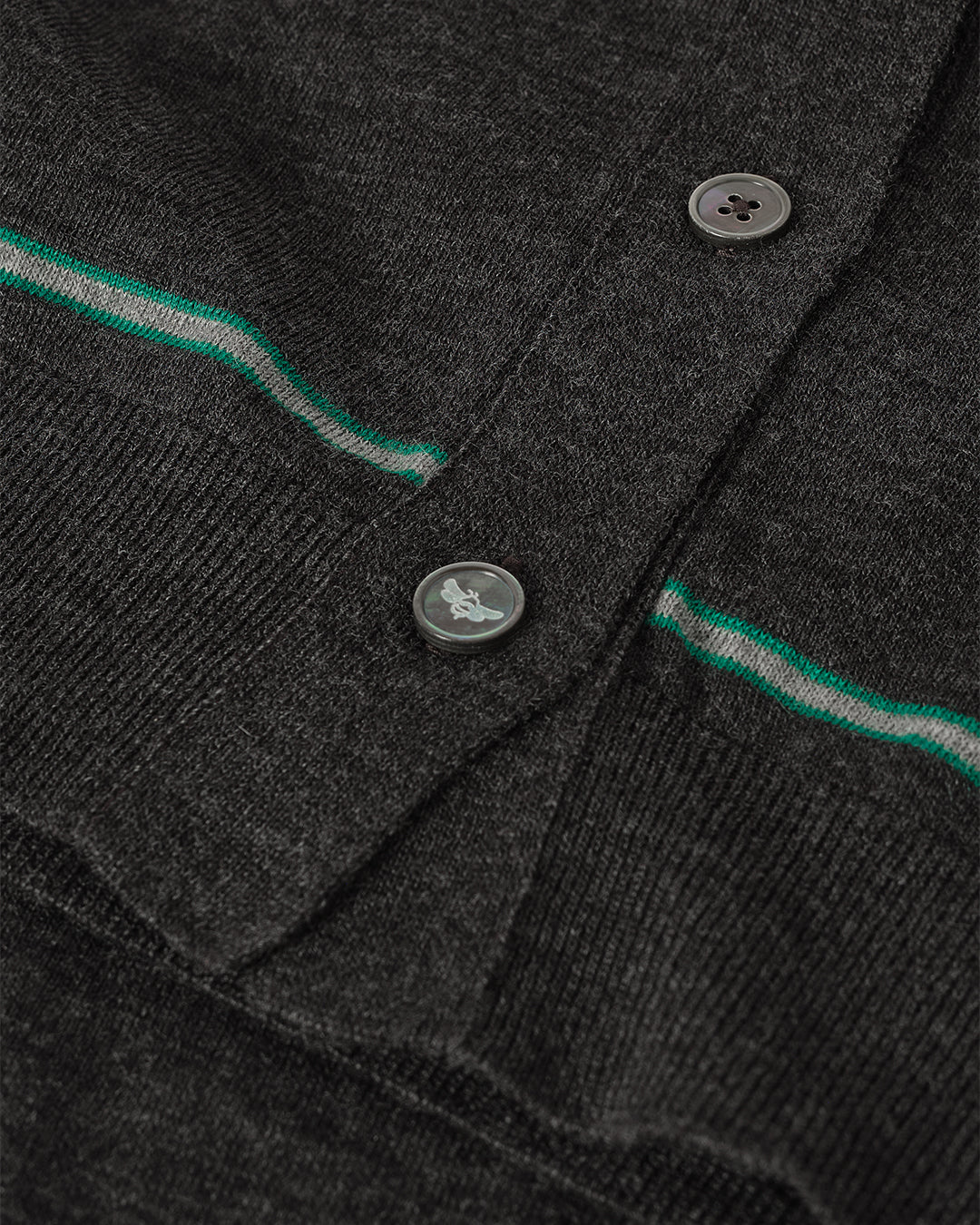Brae Dark Grey Merino Short Sleeve Cardigan