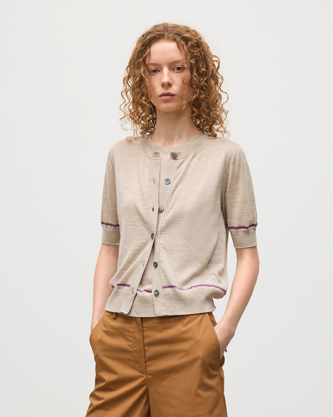 Brae Natural Merino Short Sleeve Cardigan