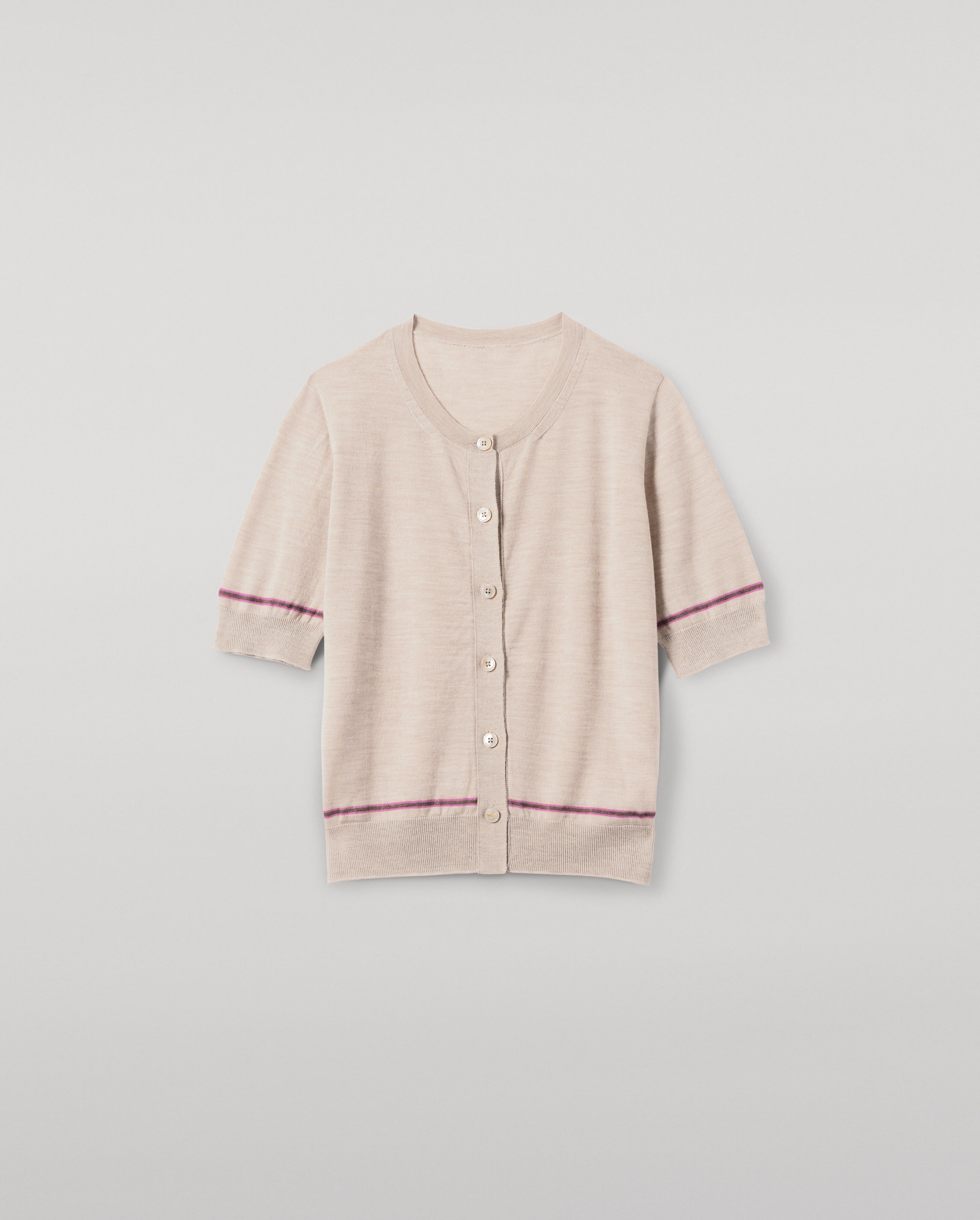 Brae Natural Merino Short Sleeve Cardigan
