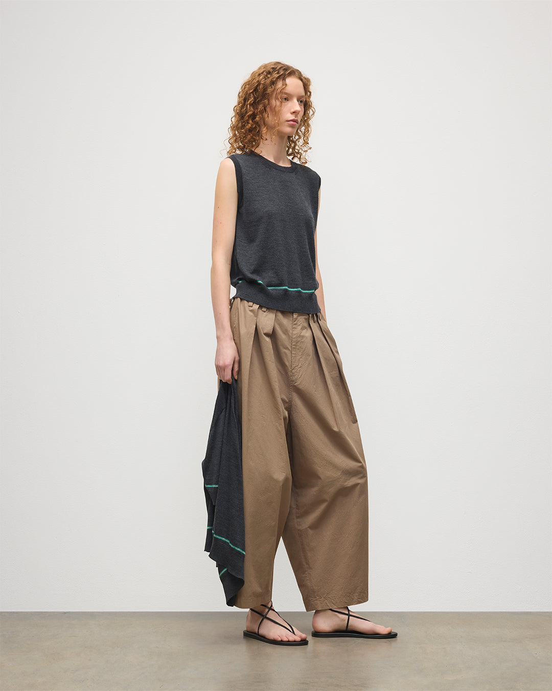Brae Dark Grey Merino Sleeveless Tank