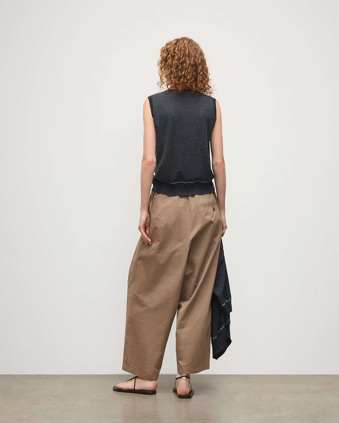 Brae Dark Grey Merino Sleeveless Tank