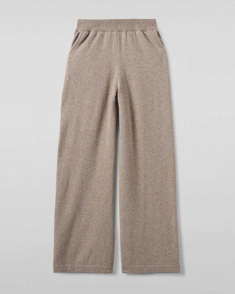 Wide Leg Brown Cashmere Trousers