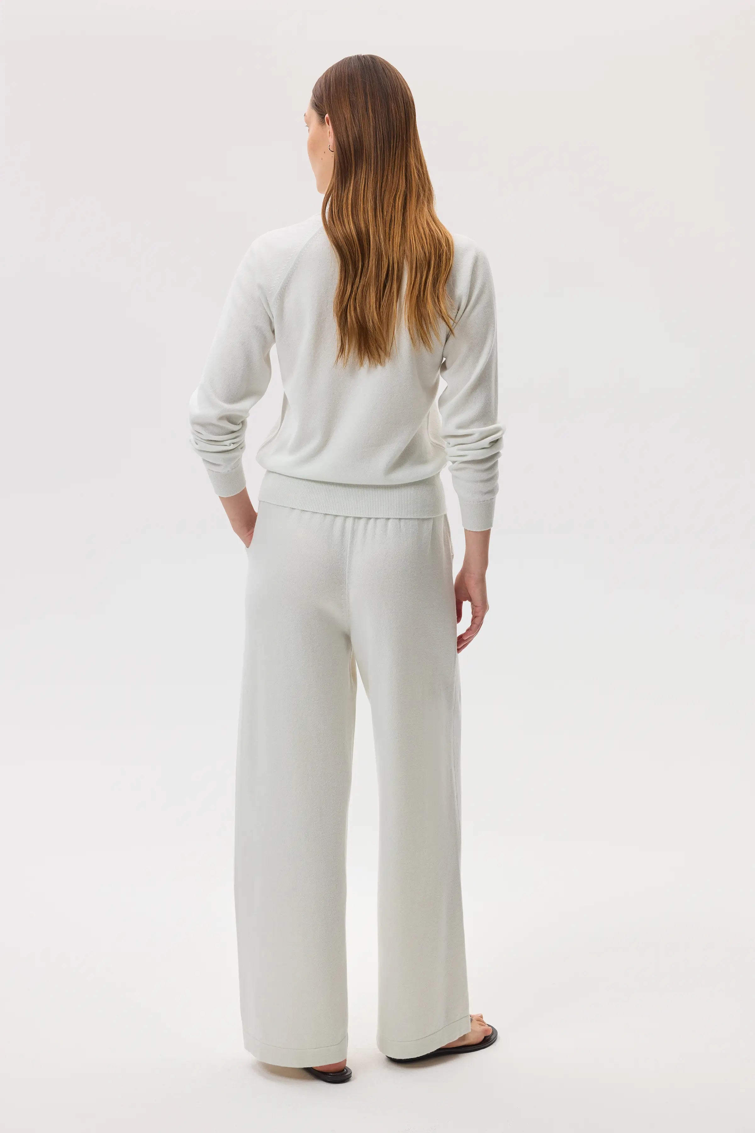 High Rise Cashmere White Culottes