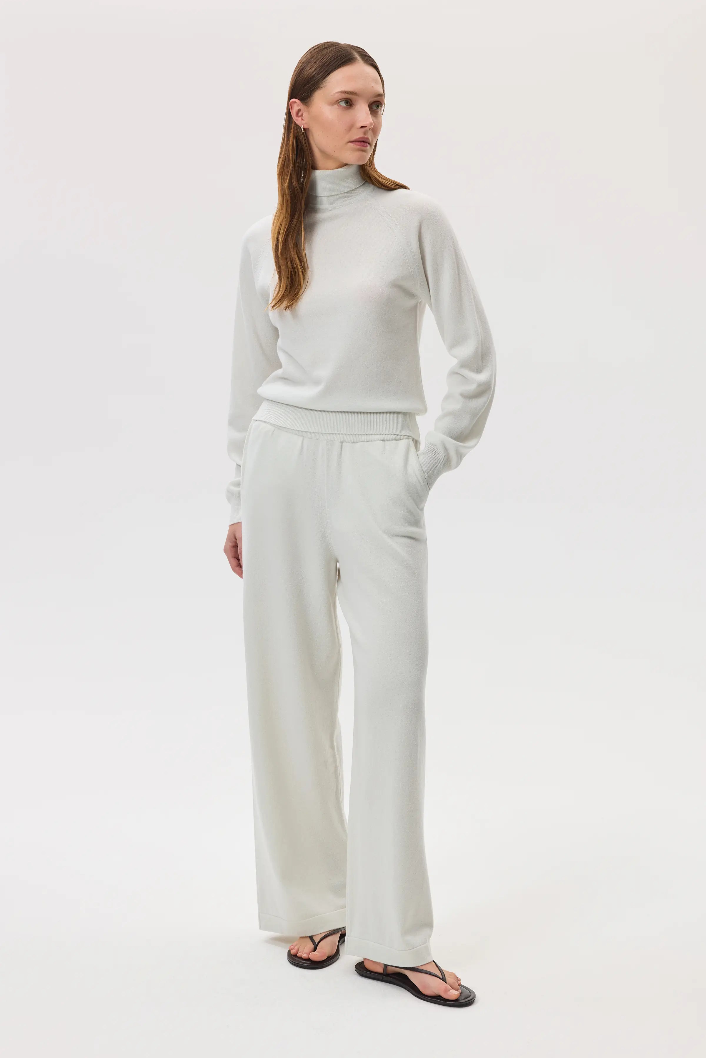 High Rise Cashmere White Culottes