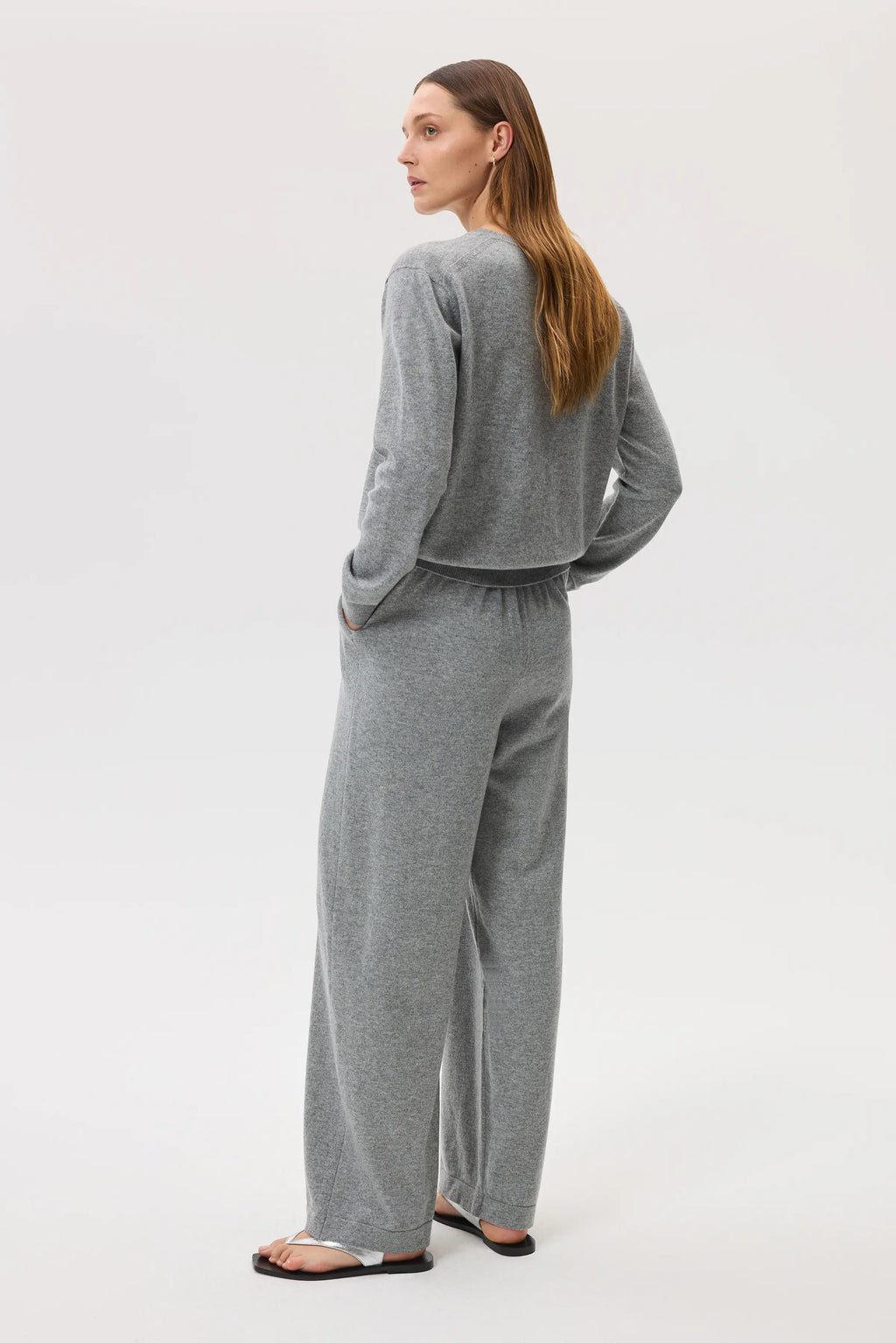 High Rise Light Grey Cashmere Culottes