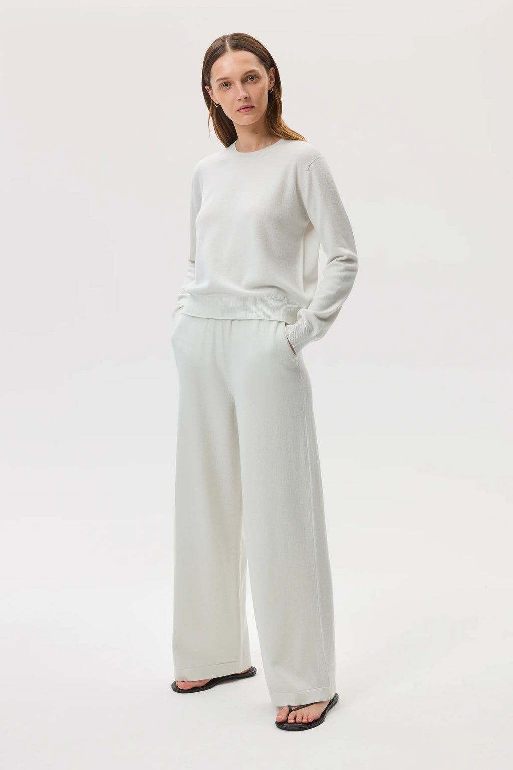 High Rise Cashmere White Culottes