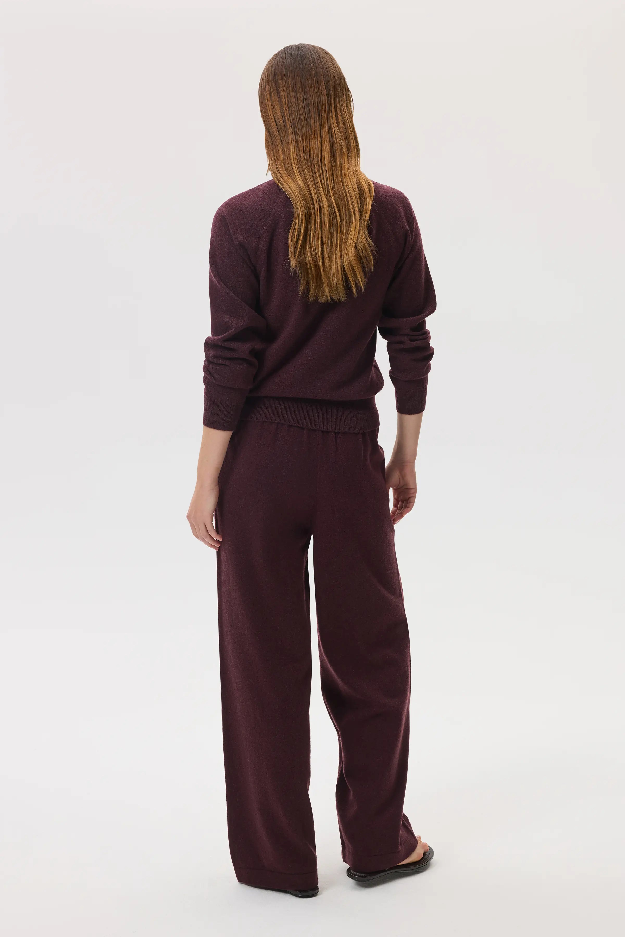 High Rise Dark Red Cashmere Culottes