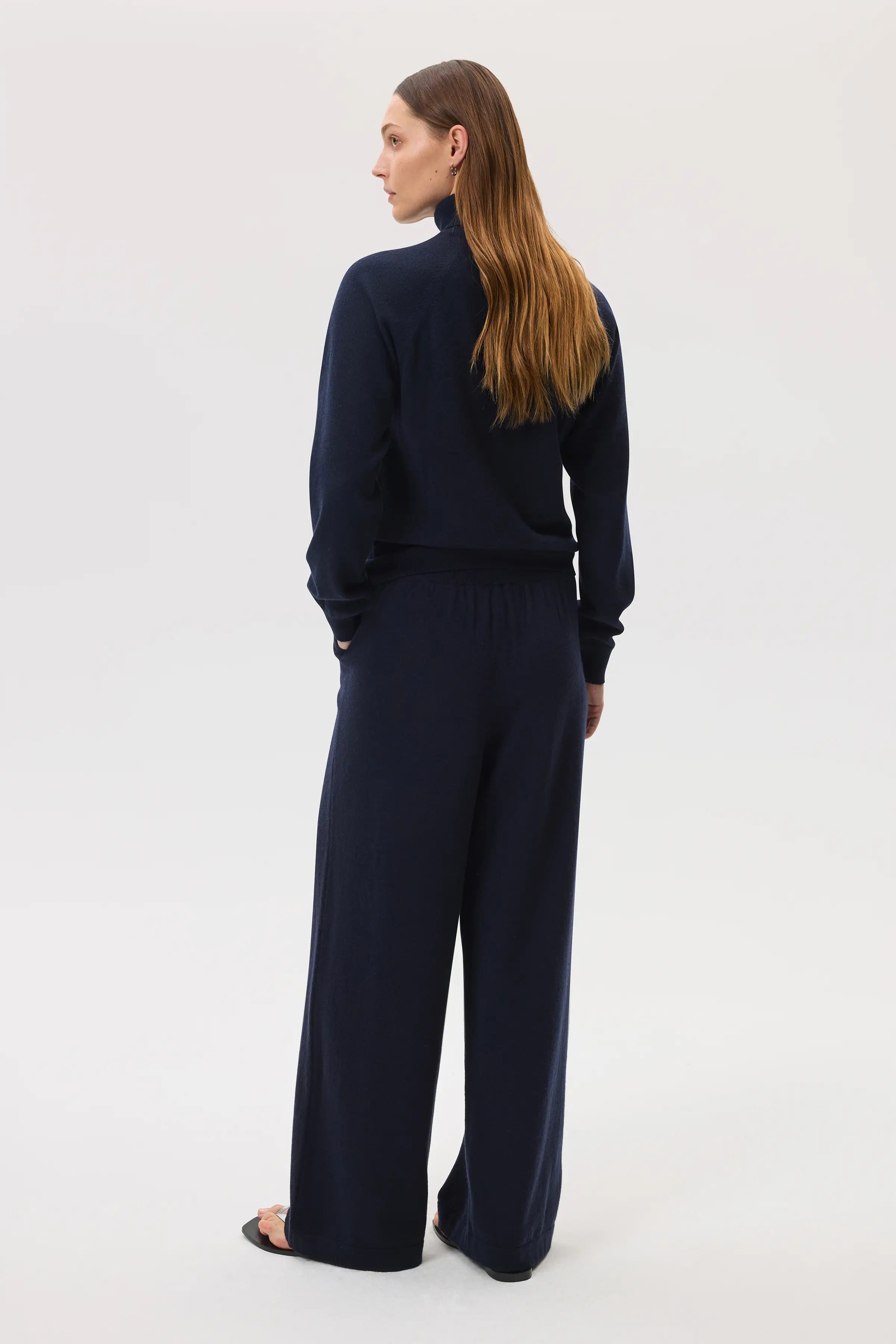 High Rise Cashmere Dark Navy Culottes