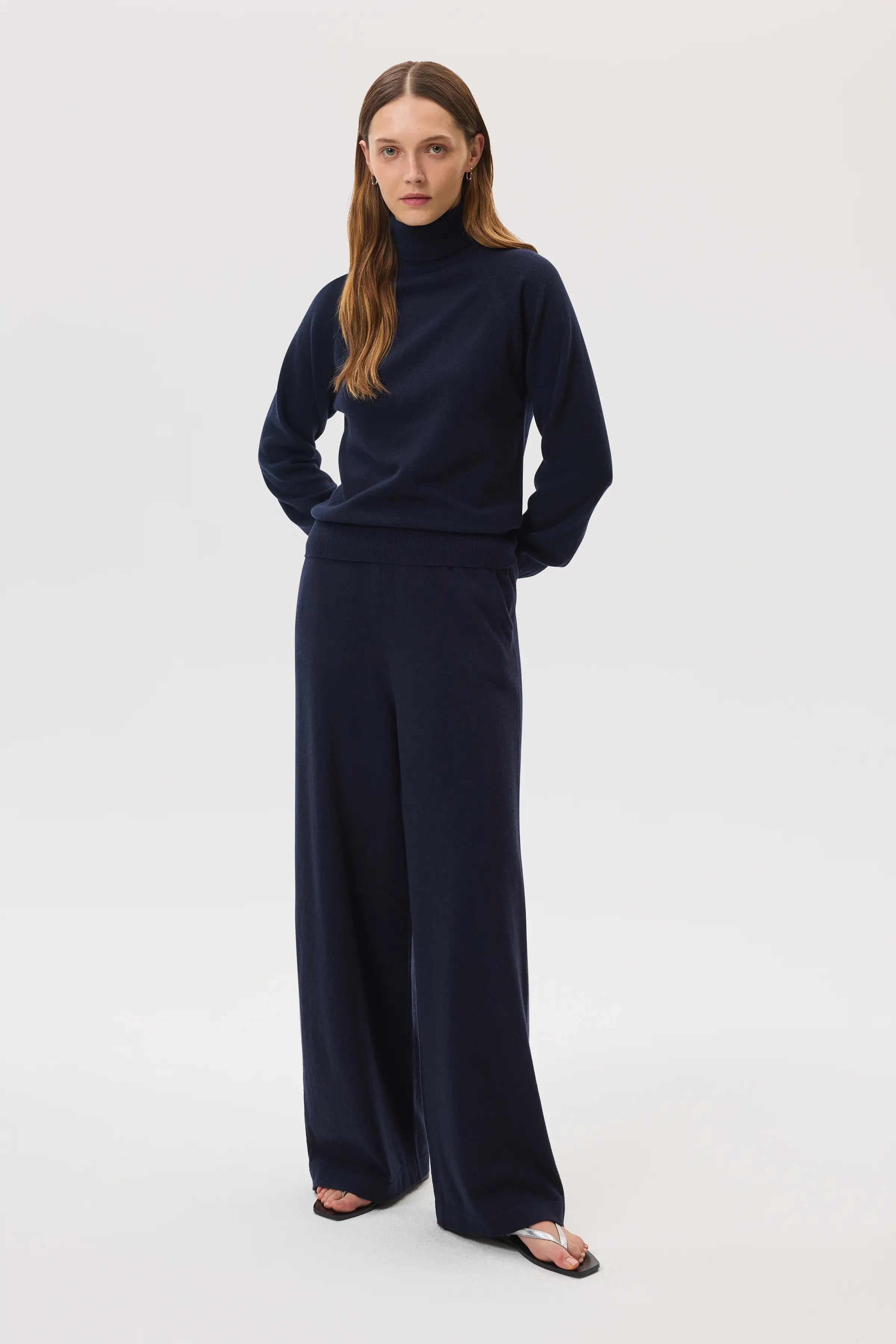 High Rise Cashmere Dark Navy Culottes