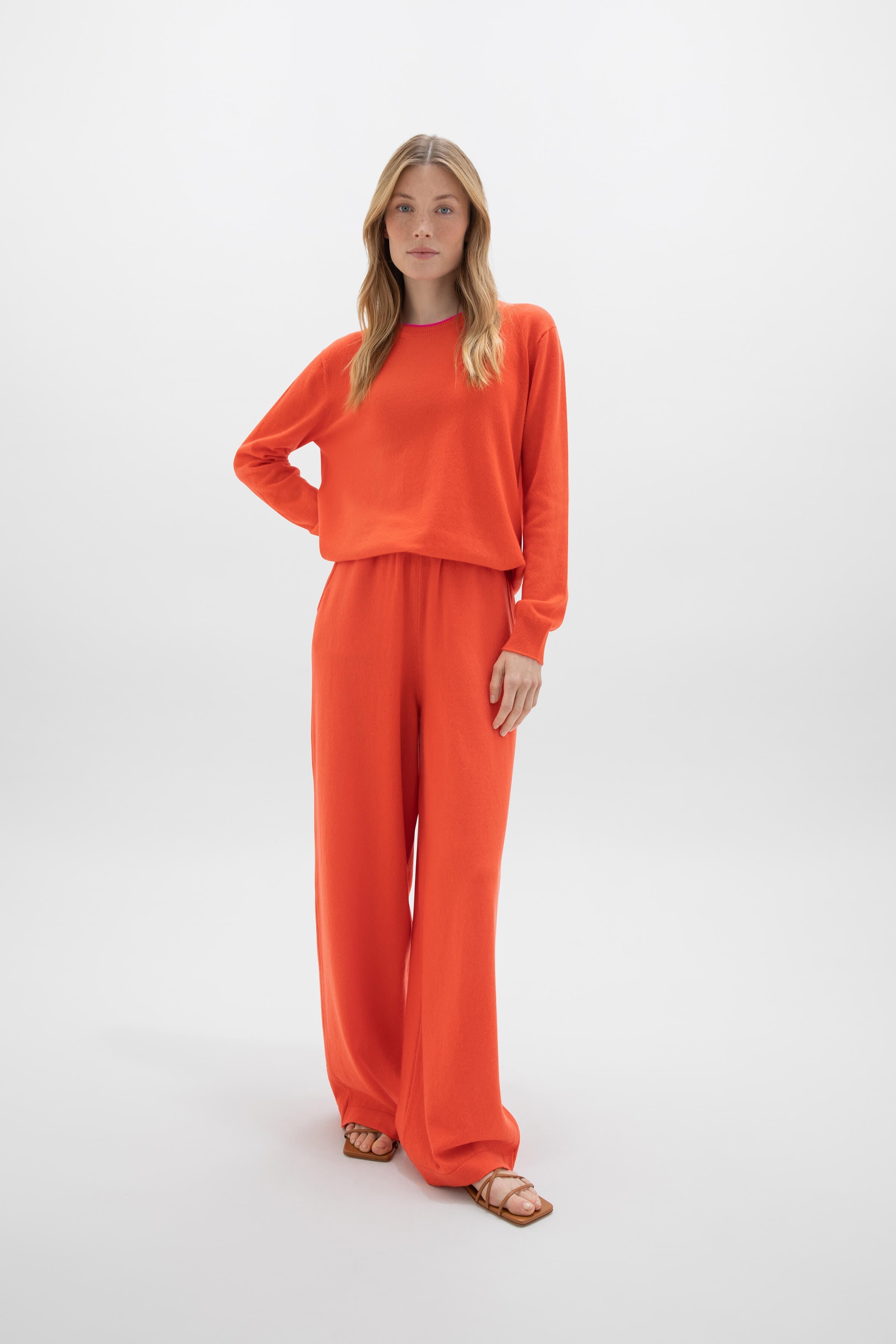 Wide Leg Orange Cashmere Culottes