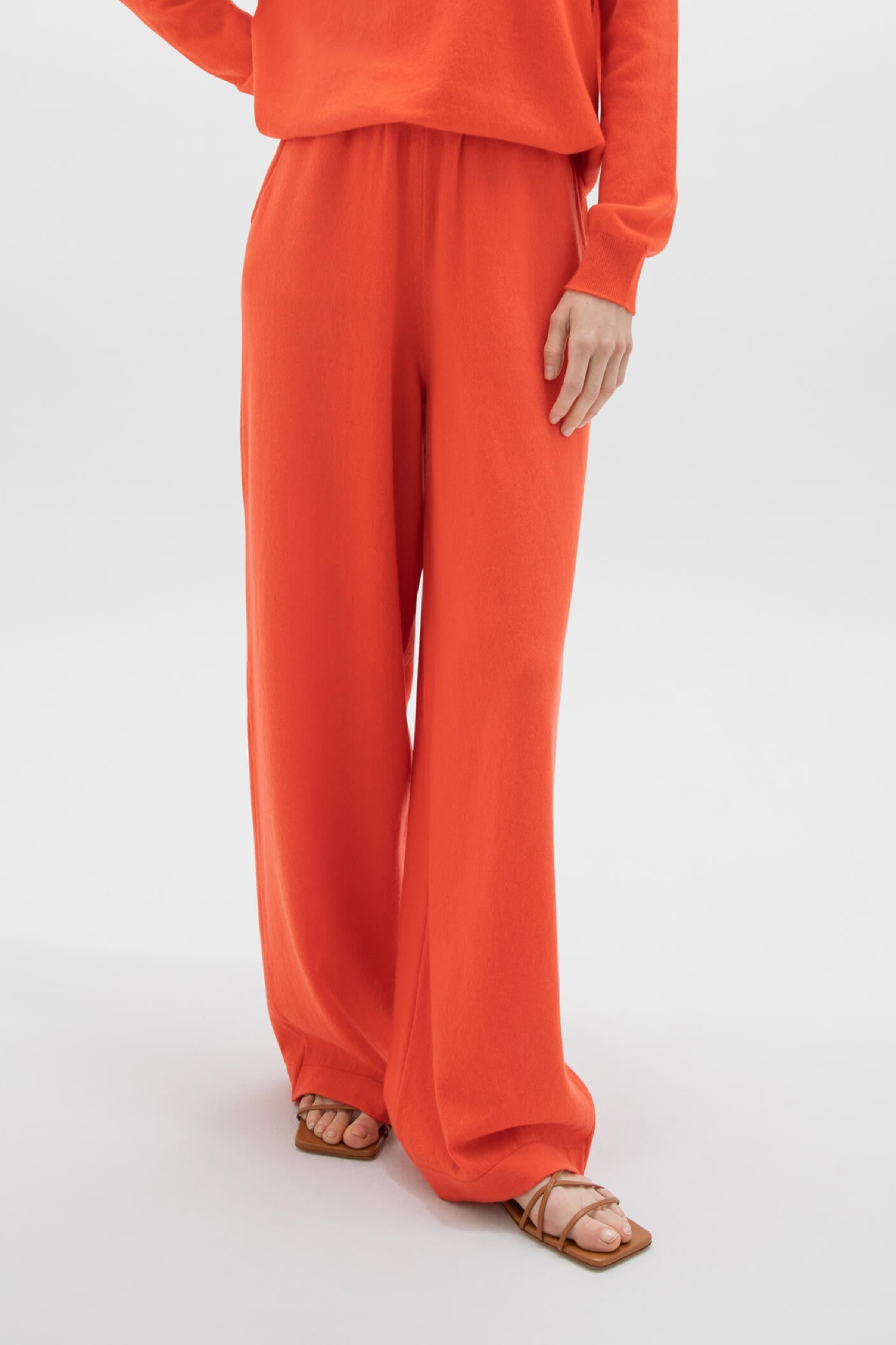 Wide Leg Orange Cashmere Culottes