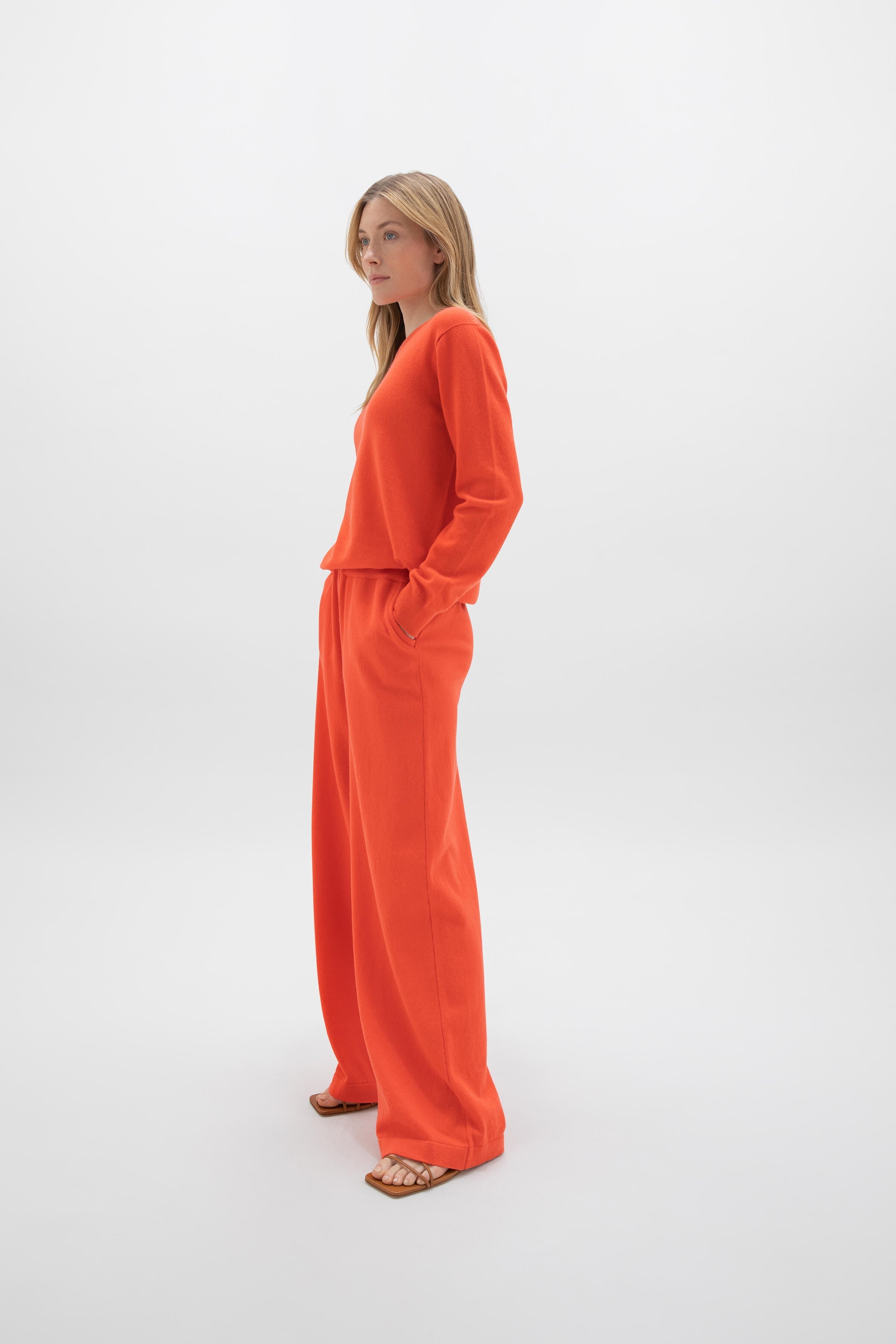 Wide Leg Orange Cashmere Culottes