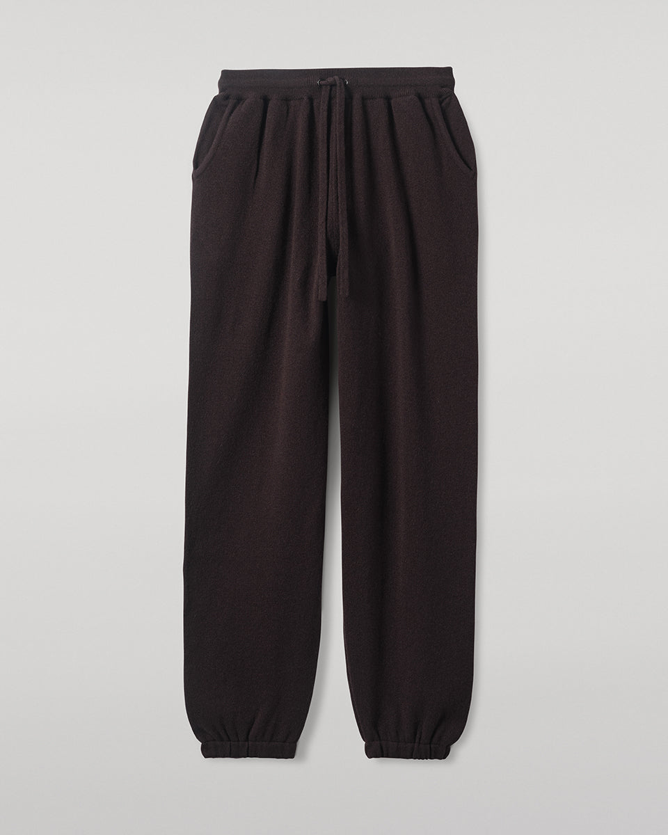 Tapered Cashmere Dark Brown Joggers