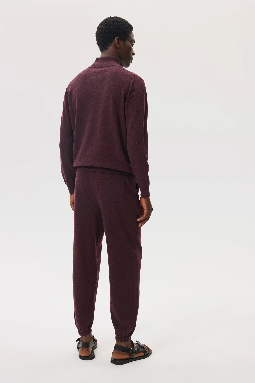 Deep Red Tapered Cashmere Joggers
