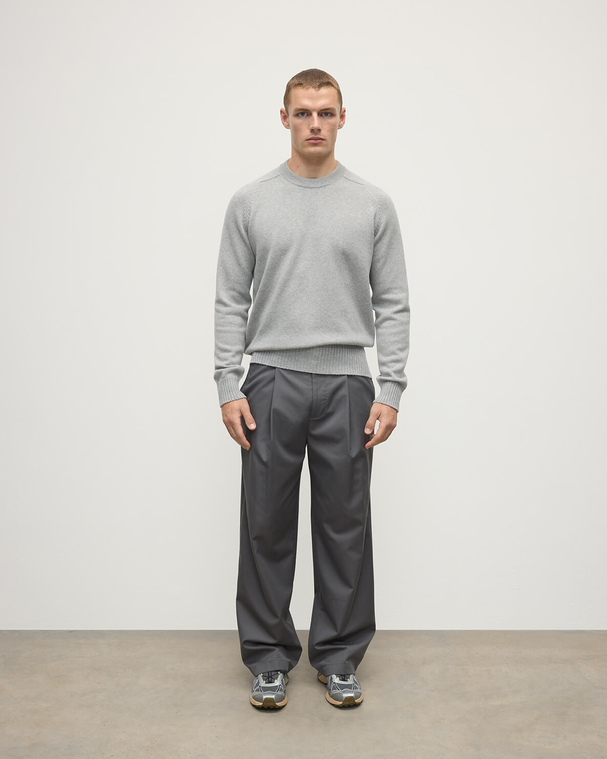 Superfine Merino Relaxed Light Grey Jumper