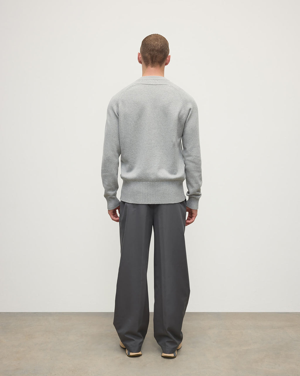 Superfine Merino Relaxed Light Grey Jumper