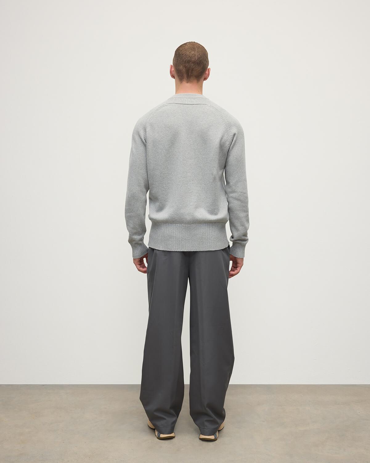 Superfine Merino Relaxed Light Grey Jumper