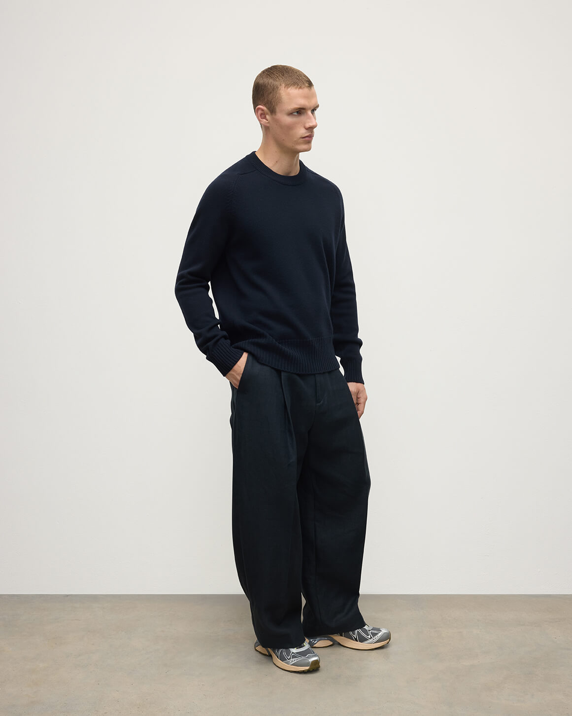 Superfine Merino Relaxed Dark Navy Jumper