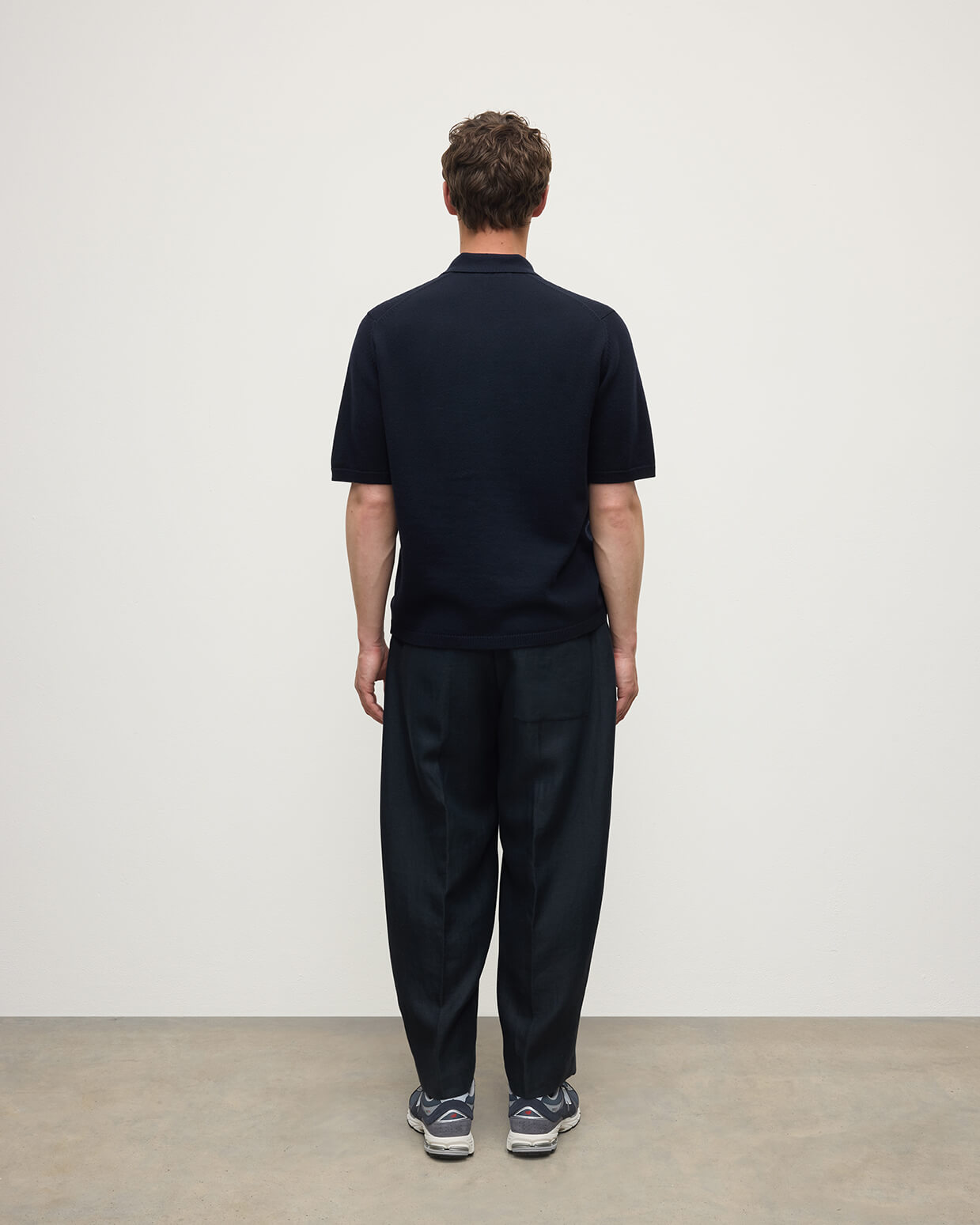 Superfine Merino Relaxed Dark Navy Polo Shirt