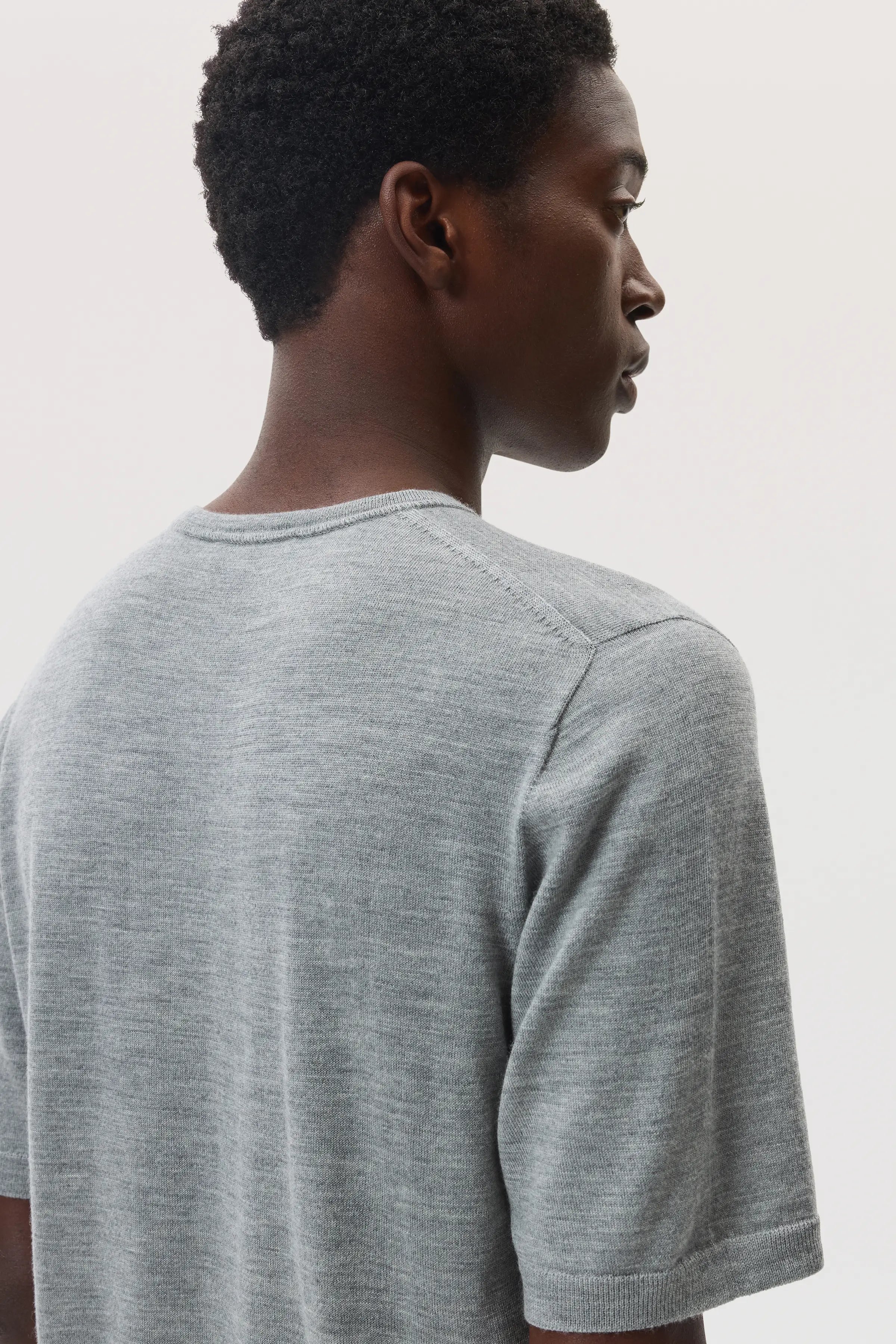 Superfine Merino Light Grey T-Shirt