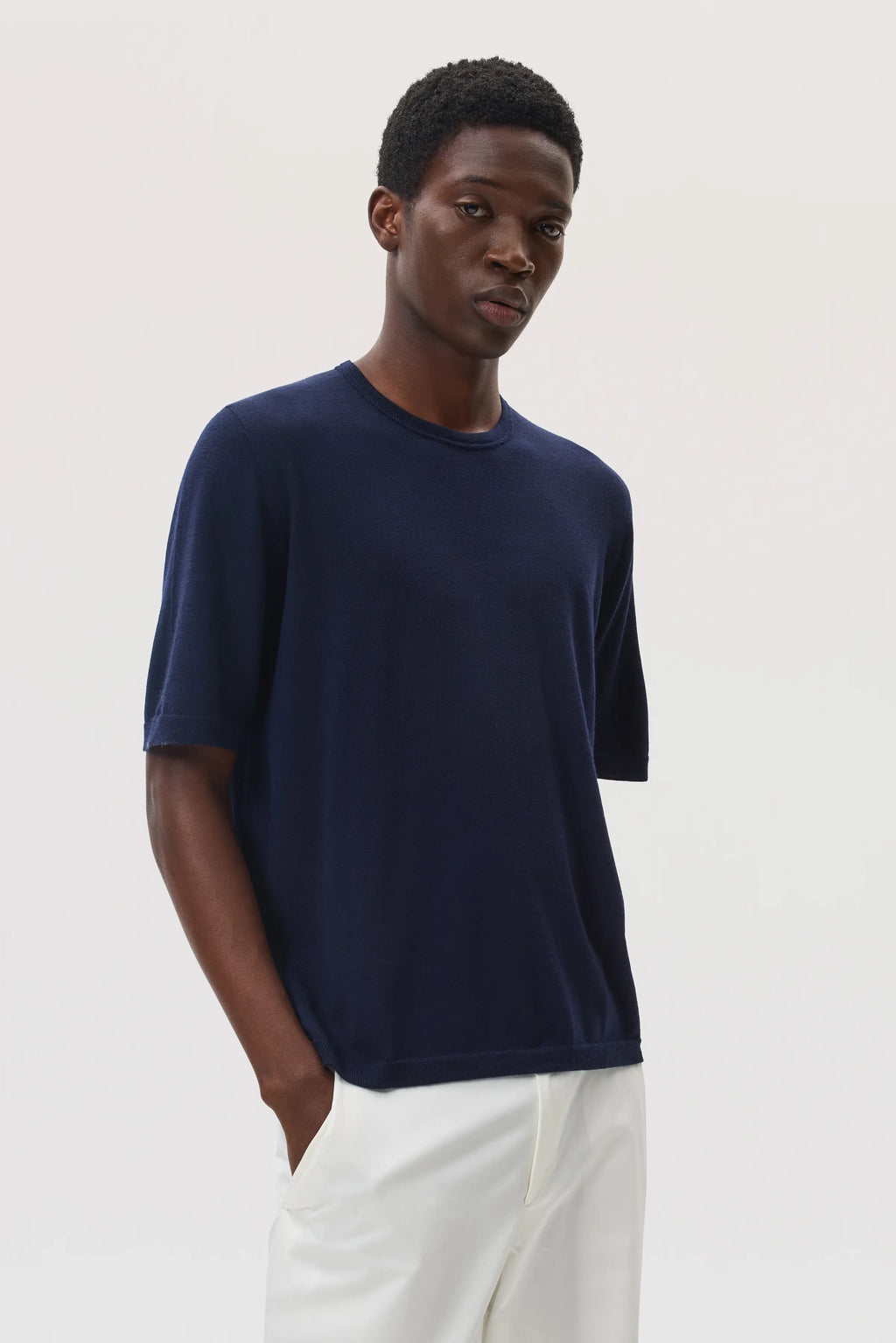 Superfine Merino Dark Navy T-Shirt