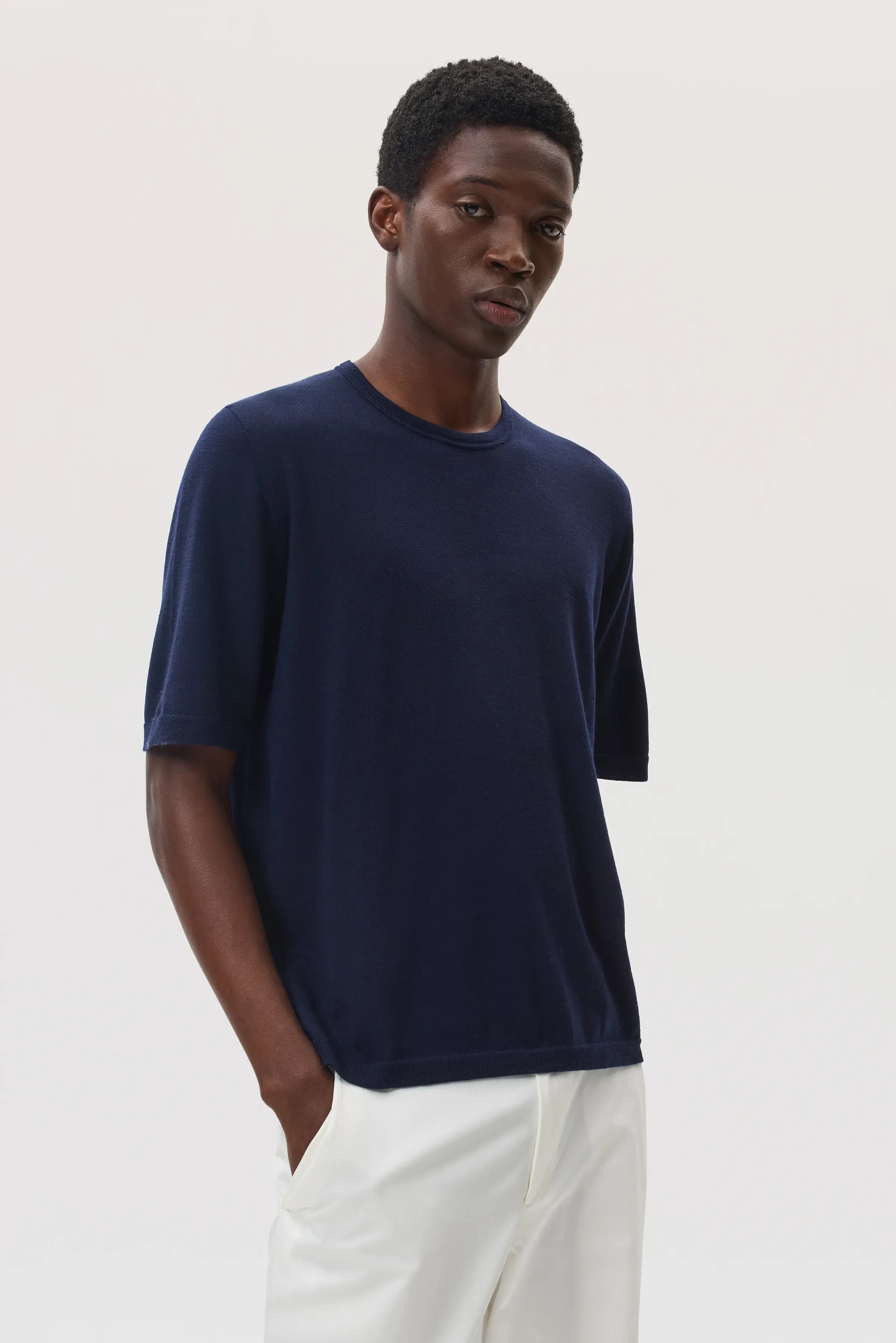 Superfine Merino Dark Navy T-Shirt