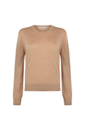 Superfine Merino Round Neck Camel Jumper