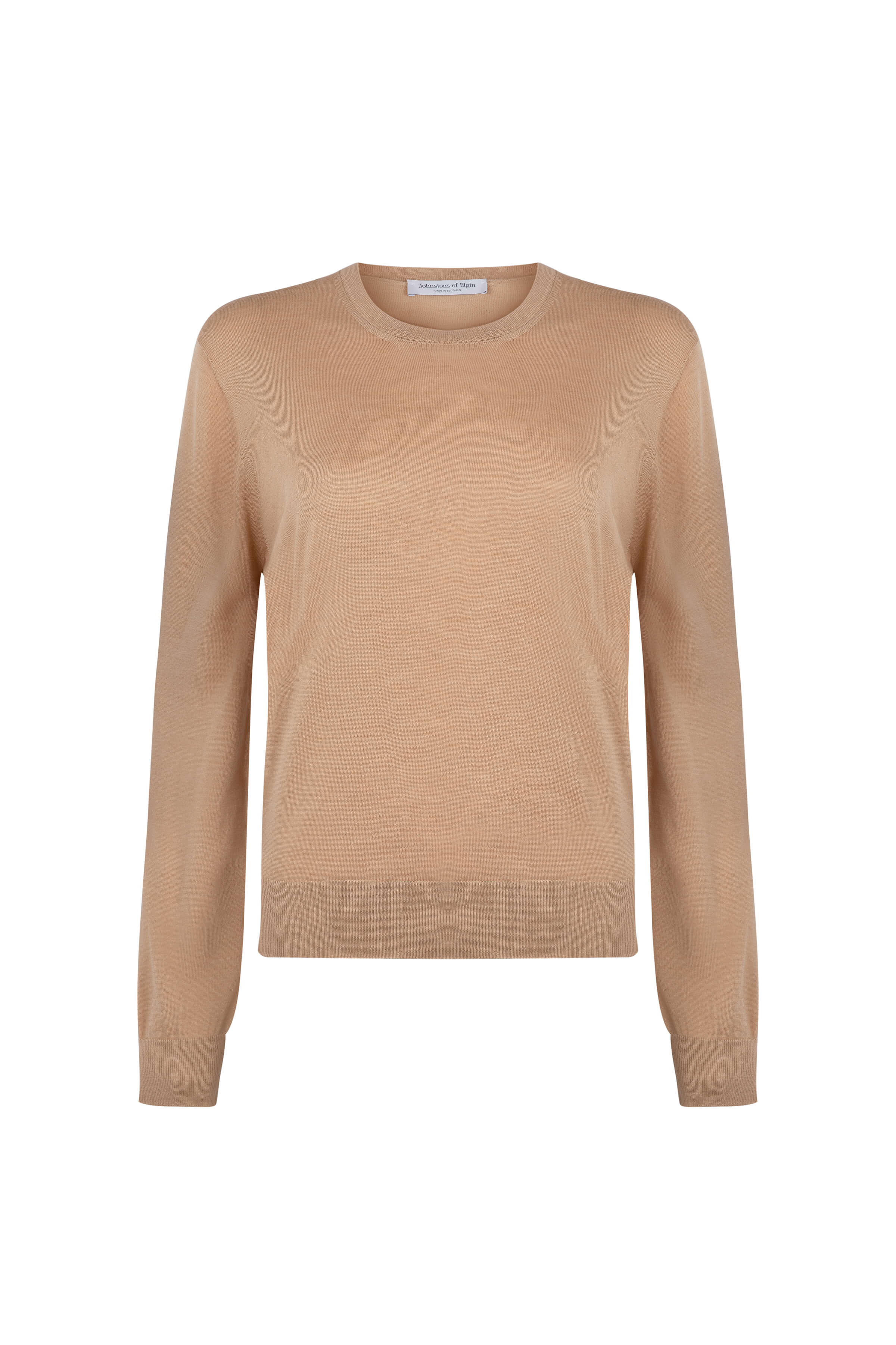 Superfine Merino Round Neck Camel Jumper