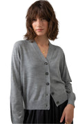 Superfine Merino Light Grey Cardigan