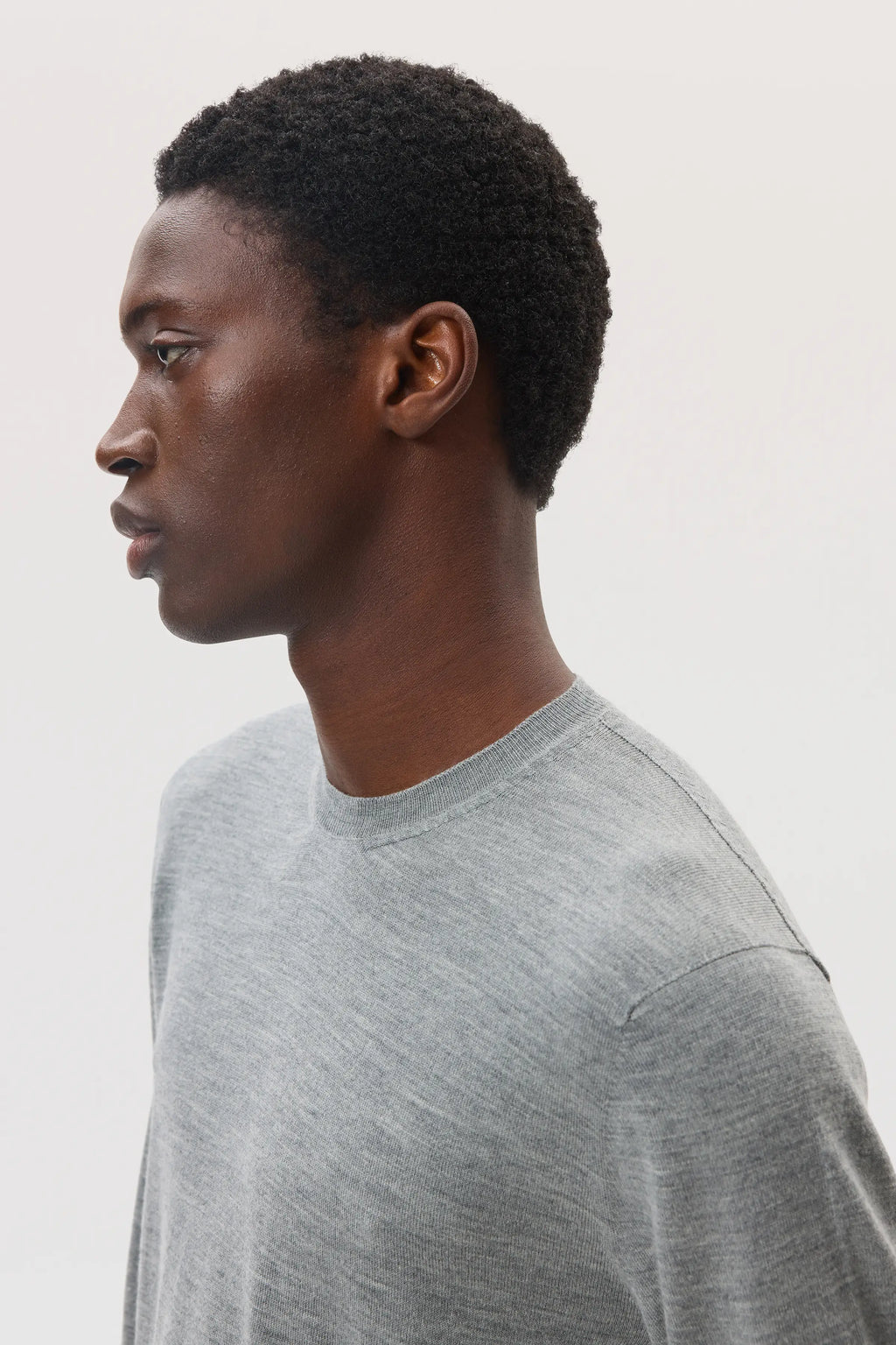 Merino Round Neck Light Grey Jumper
