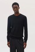 Merino Round Neck Black Jumper