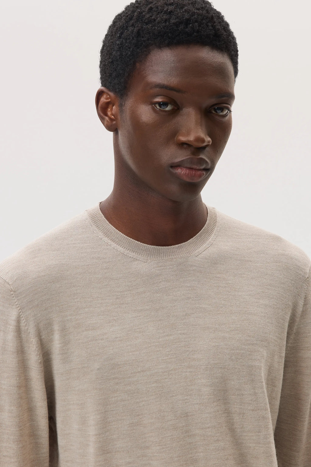 Merino Round Neck Natural Jumper
