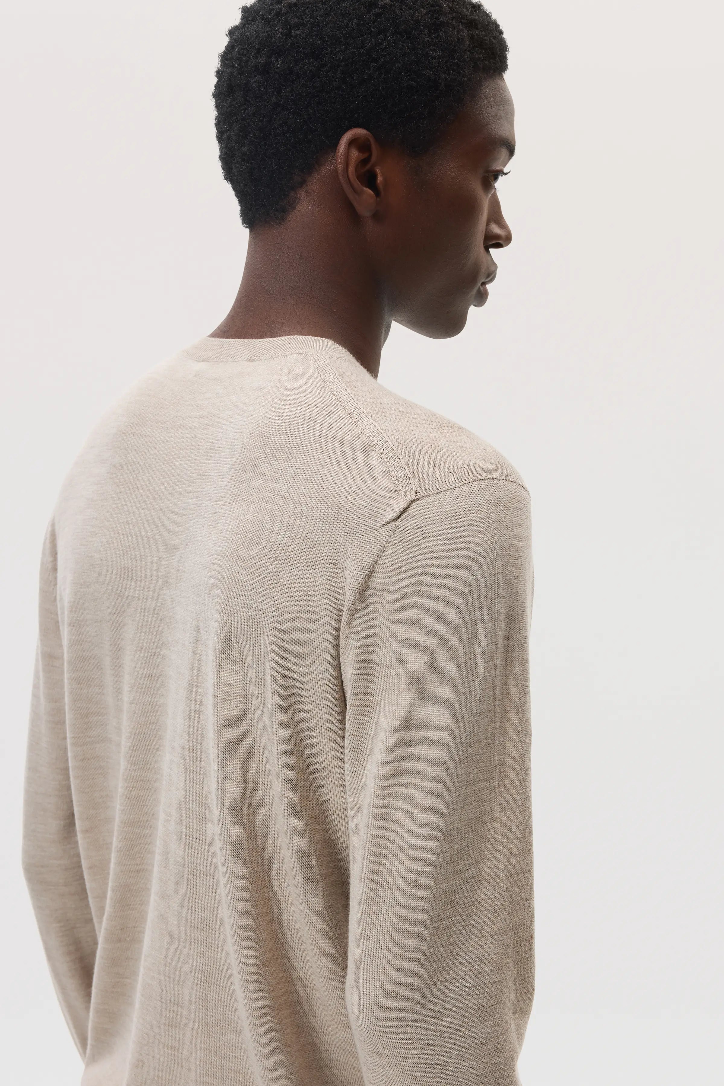 Merino Round Neck Natural Jumper
