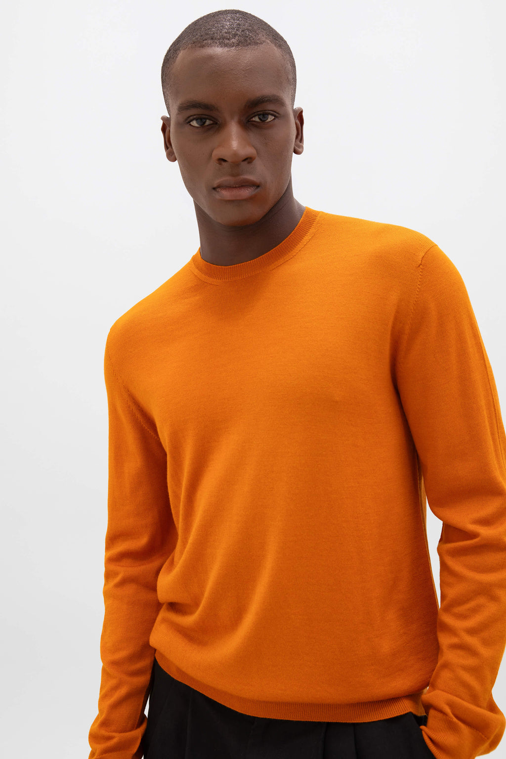Merino Round Neck Orange Jumper