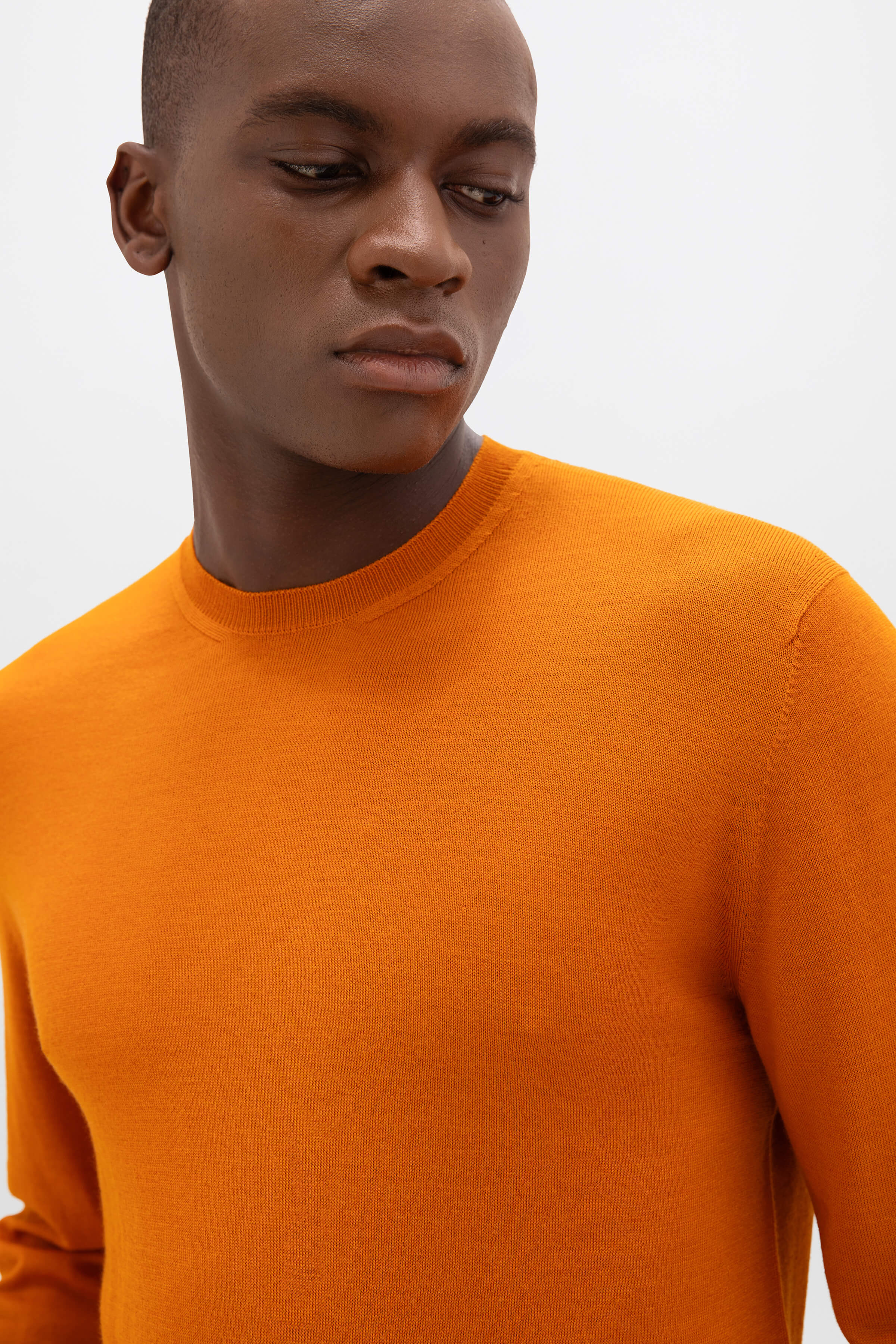 Merino Round Neck Orange Jumper