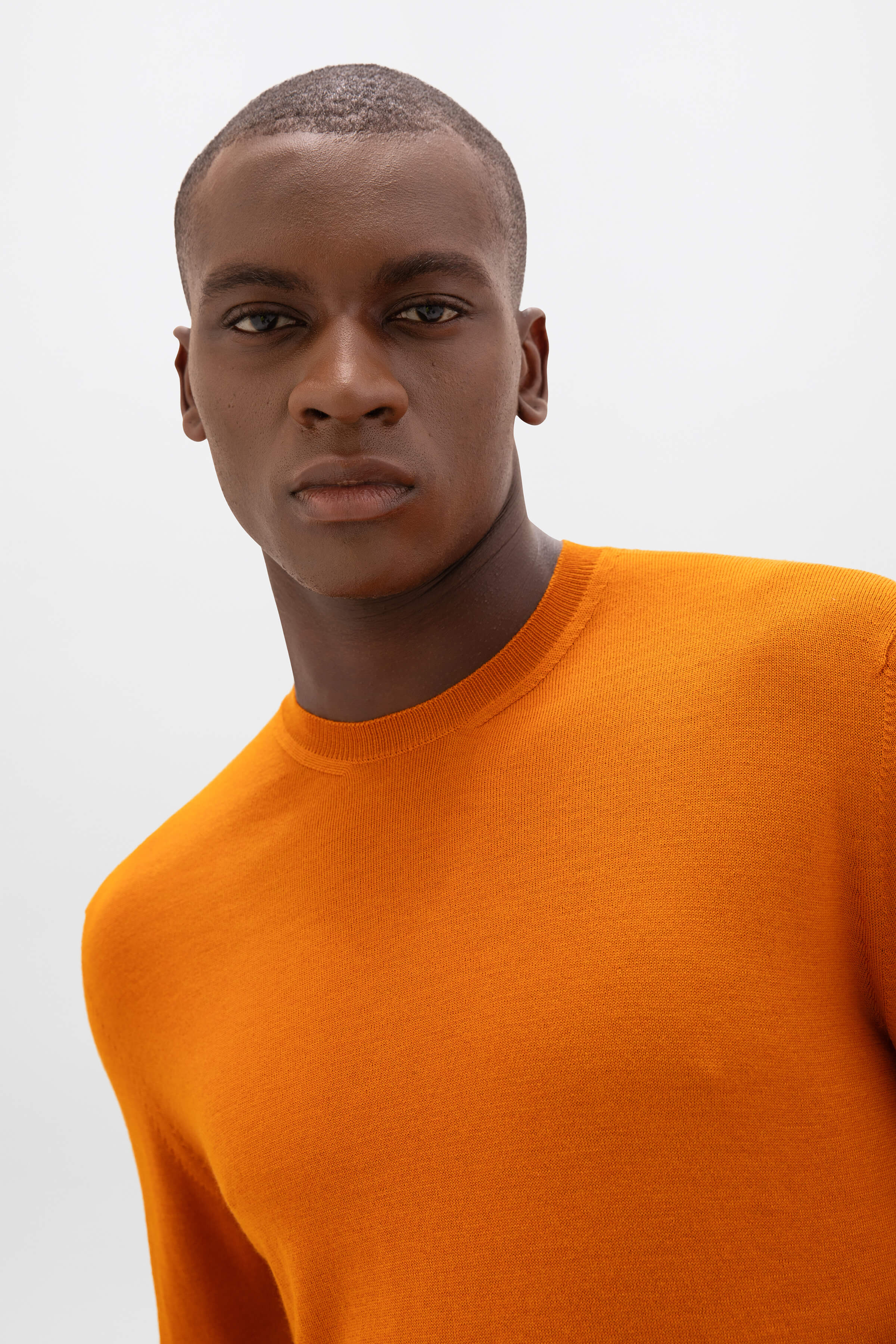 Merino Round Neck Orange Jumper