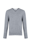 Superfine Merino V Neck Light Grey Jumper