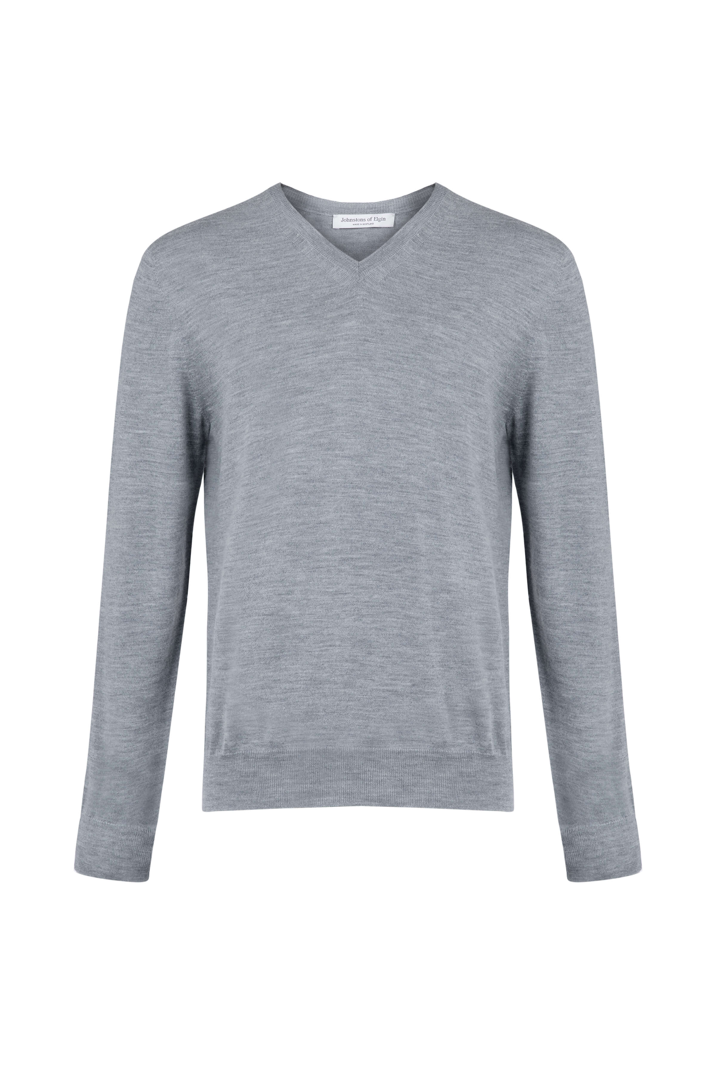 Superfine Merino V Neck Light Grey Jumper